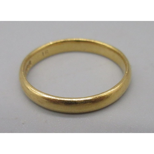 24 - 22ct gold wedding band, stamped 22, size N1/2, 3.00g