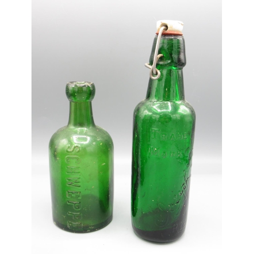 238 - Five antique glass bottles, including Scarborough and Whitby Breweries, Schweppe, Groves and Whitnal... 