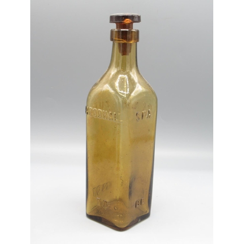 239 - Four antique amber glass bottles, including Dr Soules Hop Bitter dated 1872, Ross's Reliable Ginger ... 