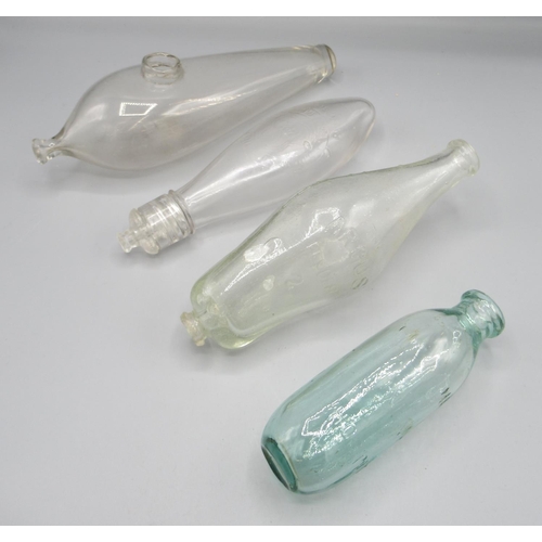 248 - Four various clear glass feeding bottles (4)