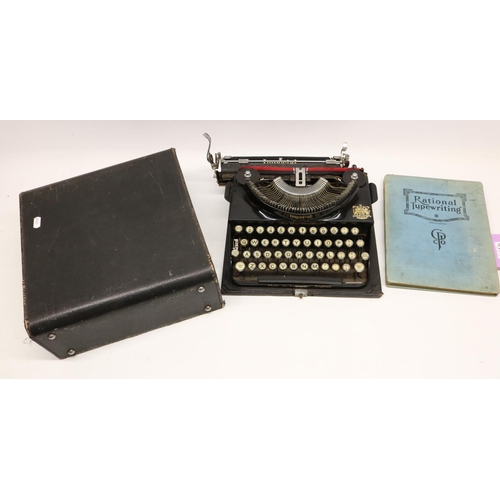 1198 - Imperial 'The Good Companion' typewriter in case, and Rational Typewriting 12th edition book (2)