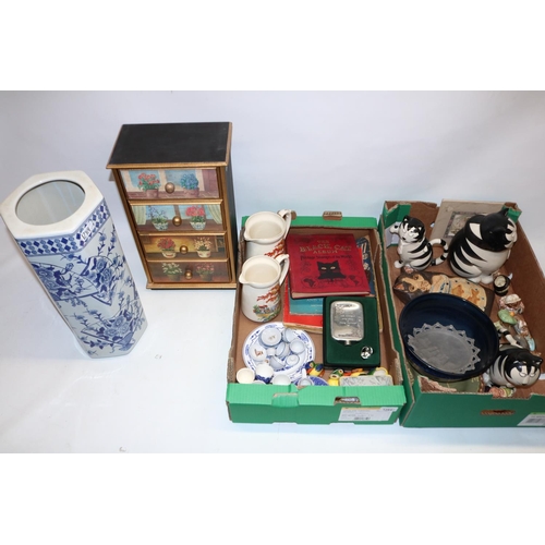 1284 - Collection of modern decorative items, incl. five Beswick Beatrix Potter figures; a small drawer uni... 