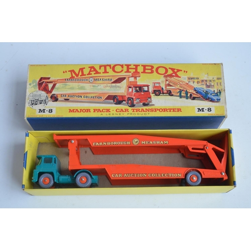 332 - Vintage boxed Matchbox diecast M-8 Major Pack Car Transporter. Model in superb condition with a few ... 