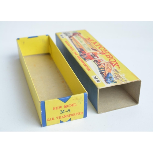 332 - Vintage boxed Matchbox diecast M-8 Major Pack Car Transporter. Model in superb condition with a few ... 