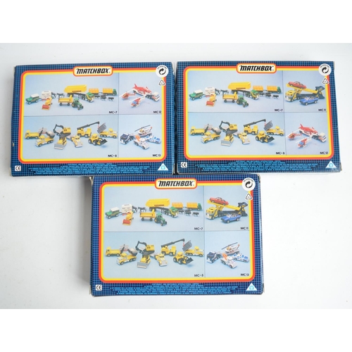 336 - Three boxed Matchbox MotorCity multi model sets MC11,12 and 13, models in mint condition, boxes at l... 