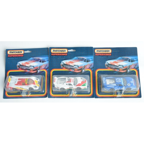 337 - Sixteen boxed/unopened Matchbox blister pack Superkings diecast model cars, some repetition. Models ... 