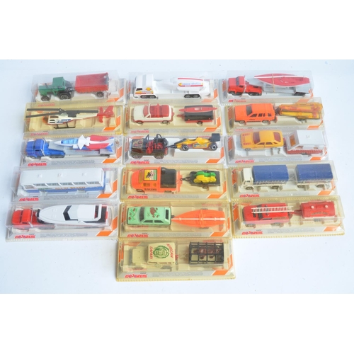 338 - Sixteen unopened diecast model vehicle sets from Majorette in a shop display box (damage/tape to box... 