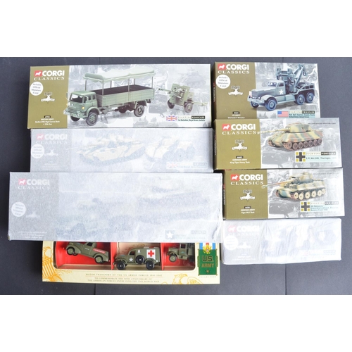 340 - Collection of diecast military models to include 7 Corgi Classics, 69902 1/50 scale British Army Bed... 