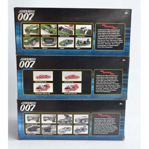 343 - Three 1/18 scale diecast James Bond Die Another Day themed model cars from The Beanstalk Group to in... 