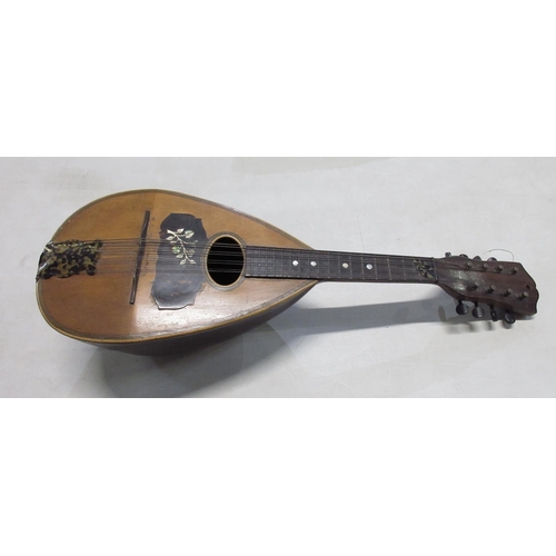 1118 - Eight string Mandolin, with label for Boston Music School, L62cm