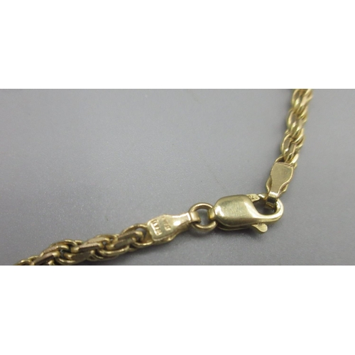 178 - 9ct yellow gold rope twist necklace, stamped 375, L41cm, 10.9g