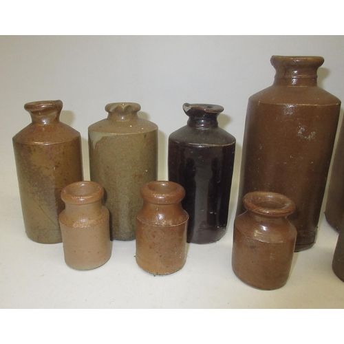 254 - Large collection of stoneware ink jars and inkwells
(16)