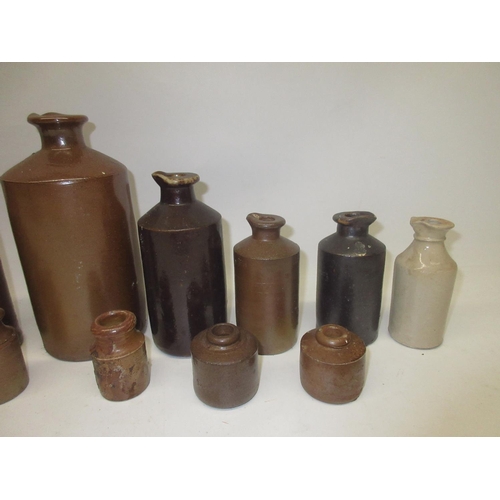 254 - Large collection of stoneware ink jars and inkwells
(16)