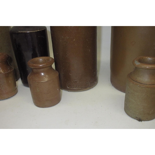 254 - Large collection of stoneware ink jars and inkwells
(16)