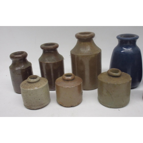 255 - Large collection of stoneware ink jars and inkwells (16)