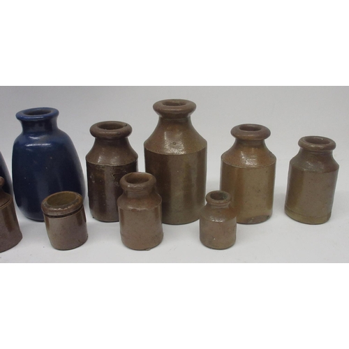 255 - Large collection of stoneware ink jars and inkwells (16)