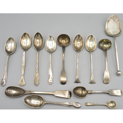 159 - 20th century jam spoon by Mappin & Webb, Sheffield, 1959, mixture of teaspoons and condiment spoons ... 