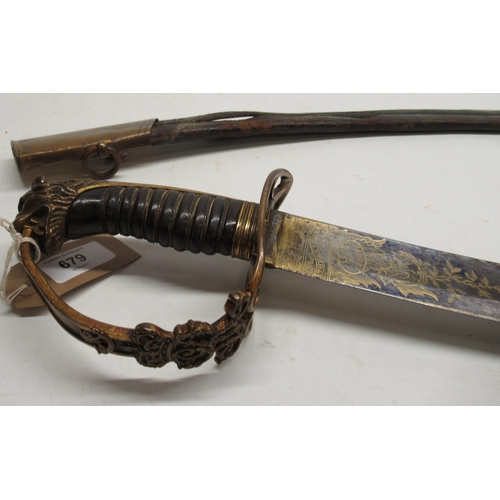 679 - British 1803 pattern light infantry flank officrs sword by Osborn and Gunby, 31