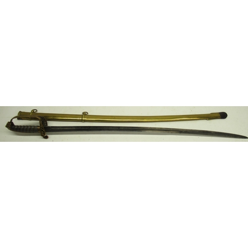 681 - Victorian 1847 pattern infantry officers Sword, 31 3/4