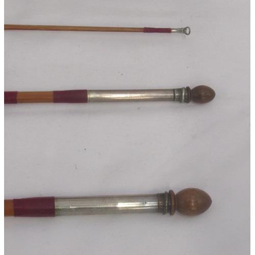 1173 - Vintage Hardy split cane fly rod in three sections, in original cotton sleeve. In very good conditio... 