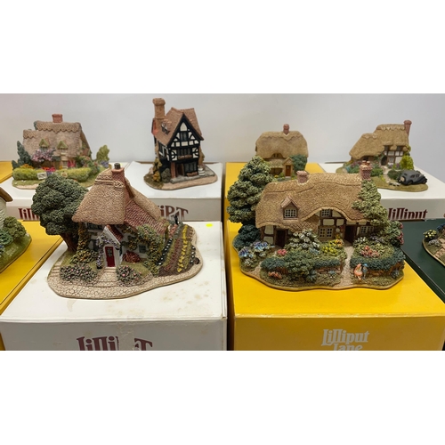 1086 - Collection of Lilliput lane models incl, Spring Glory 741, Forget Me Not 599, Stargazers Cottage L22... 