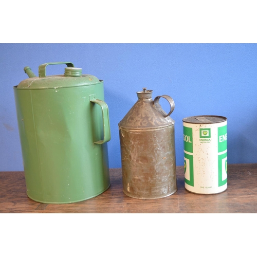 287 - Vintage Regent Super Green Paraffin tin, a can of vintage BP Energol 20W motor oil (unused with cont... 