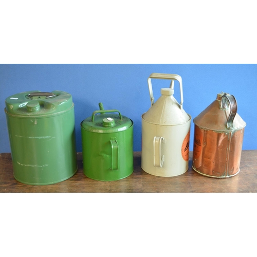 317 - Collection of vintage petrol/paraffin cans from Fina, Regent and Aladdin, all restored/repainted and... 