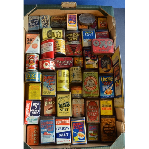 326 - Collection of small decorative original vintage food related tins to include Burdall's Gravy Salt, L... 