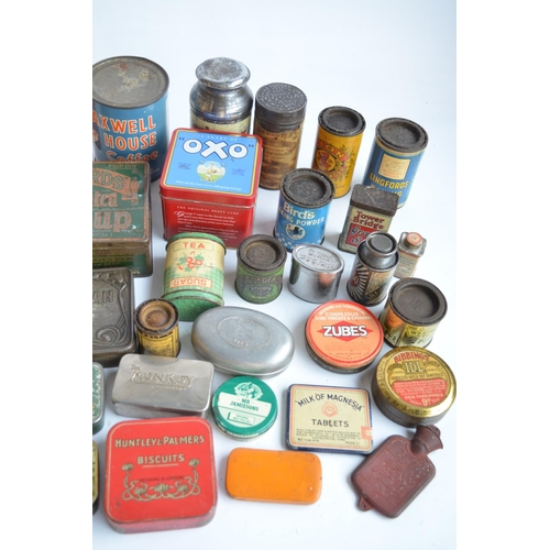 327 - Collection of original vintage kitchen and general household related metal tins to include Maxwell H... 