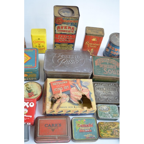 327 - Collection of original vintage kitchen and general household related metal tins to include Maxwell H... 