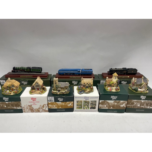 1074 - Three Lilliput lane age of steam models incl, Coronation L2676, Royal Sovereign L2675, Flying Scotsm... 