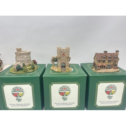 1075 - Collection of five Lilliput lane Britain's Heritage models incl, Shakespeare's Birthplace L2214, Tow... 