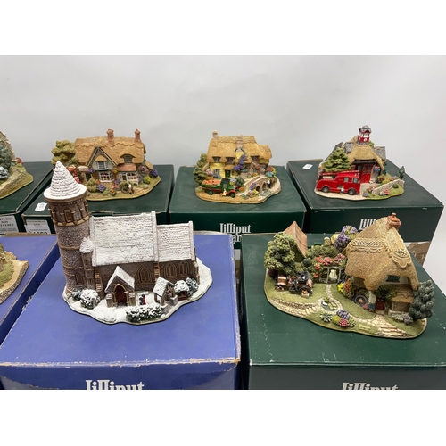 1080 - Collection of Lilliput lane models incl, Sweets & Treats L2315, The Star Inn L2319, Old Scrumpy Farm... 