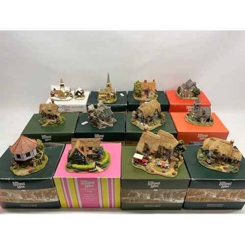 1081 - Collection of Lilliput lane models incl, Rosemary Cottage 007, Strawberry Fields L2683, Candy Twist ... 