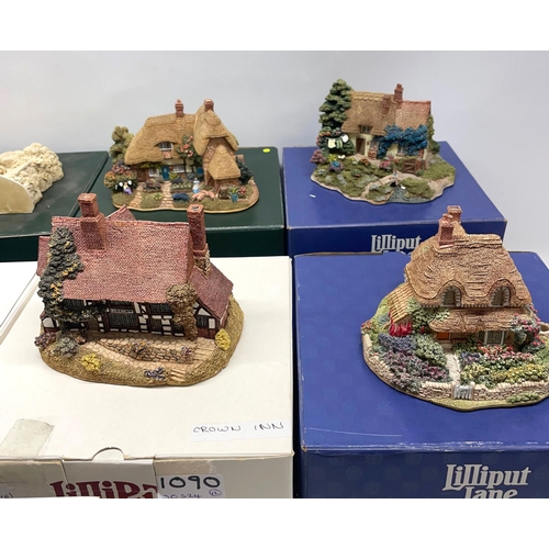 1090 - Collection of Lilliput Lane models incl, Woodman's Retreat, Gertrude's Garden 767, Old Mother Goose ... 