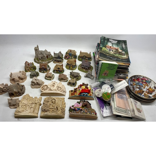 1093 - Collection of unboxed Lilliput Lane models incl St Lawrence Church, paint your own models, pocket gu... 