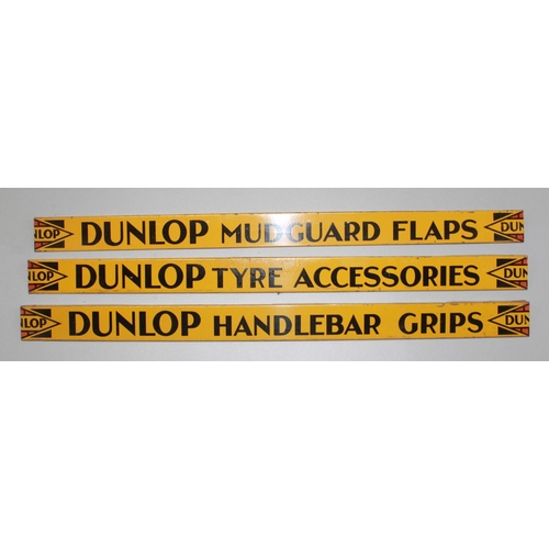 305 - Set of three Dunlop Shelf Strips. Mudguard Flaps, Tyre Accessories, Handlebar Grips