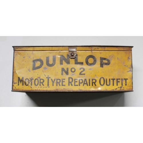 321 - Dunlop No2 motor tyre repair outfit tin . 25cmx10cmx11cm