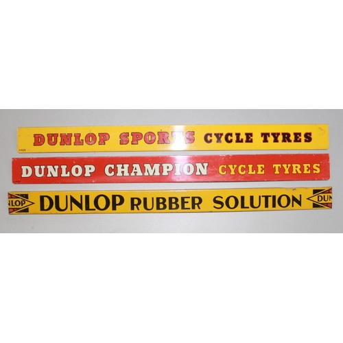 303 - Set of three Dunlop Shelf Strips. Cycle Tyres, Rubber Solutions