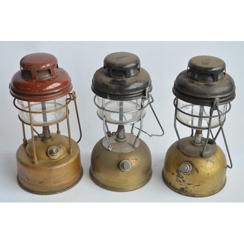 272 - Three vintage Tilley paraffin storm lamps (one with cracked glass)