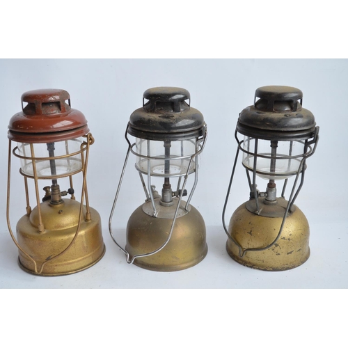 272 - Three vintage Tilley paraffin storm lamps (one with cracked glass)