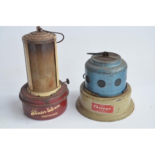 274 - Seven vintage paraffin heaters to include Raydyot, Plumbob, Chalwyn, Prima 8 day etc. Also included ... 