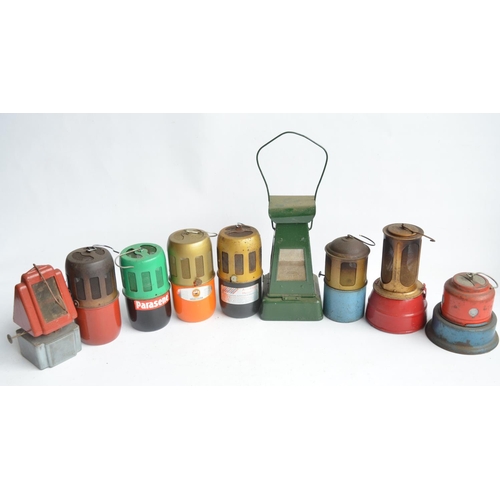 275 - Nine vintage paraffin heaters to include a Resnmo United Radilamp, Stermat, Parasene etc.