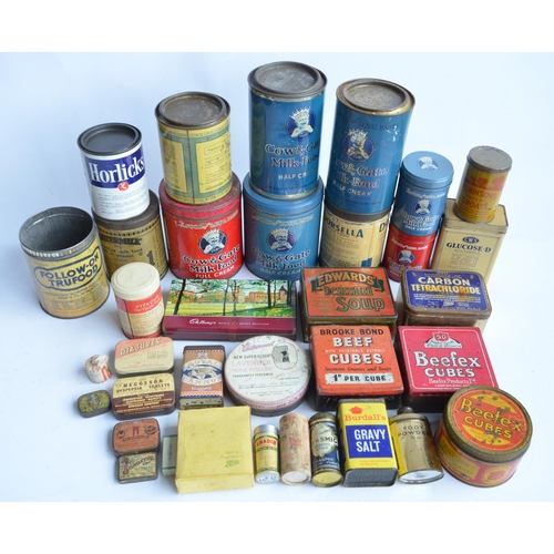 328 - Collection of vintage household, kitchen and other related metal tins to include Cow & Gate Milk Foo... 