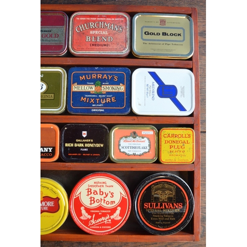 336 - Collection of vintage metal tobacco tins to include Carroll's Donegal Plug Sliced, Ogden's Old Taver... 