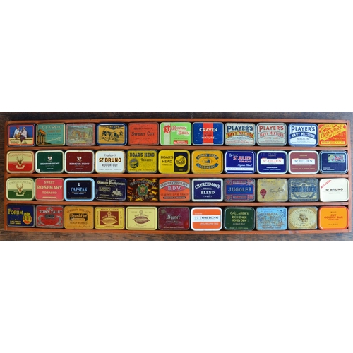 337 - Collection of vintage metal tobacco tins to include Boar's Head Tobacco, Tom Long, Ogden's Juggler, ... 