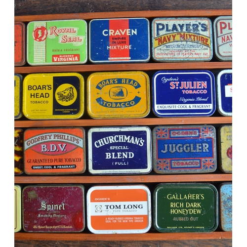 337 - Collection of vintage metal tobacco tins to include Boar's Head Tobacco, Tom Long, Ogden's Juggler, ... 