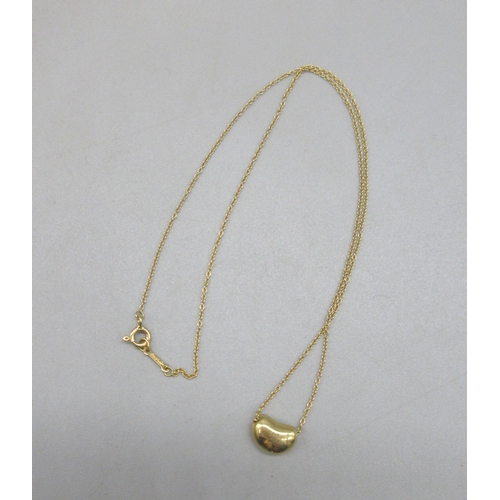 1030 - Vanessa Feltz collection - Tiffany & Co.18ct yellow gold Elsa Peretti bean necklace, 4.2g, in tiffan... 