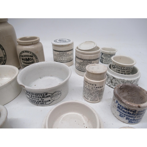 267 - Collection of ceramic cream and ointment jars and lids, including Maison Dorin, Numol, Holloway's go... 