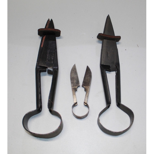 351B - Two pair of small sheep clippers and a rare pair of tiny clippers for show preparation